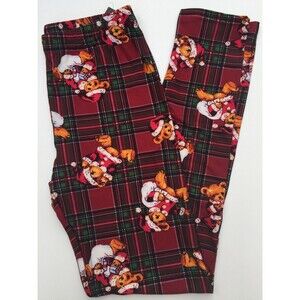 Christmas Plaid Santa Bears with Buttery Soft Leggings - One Size 2-12